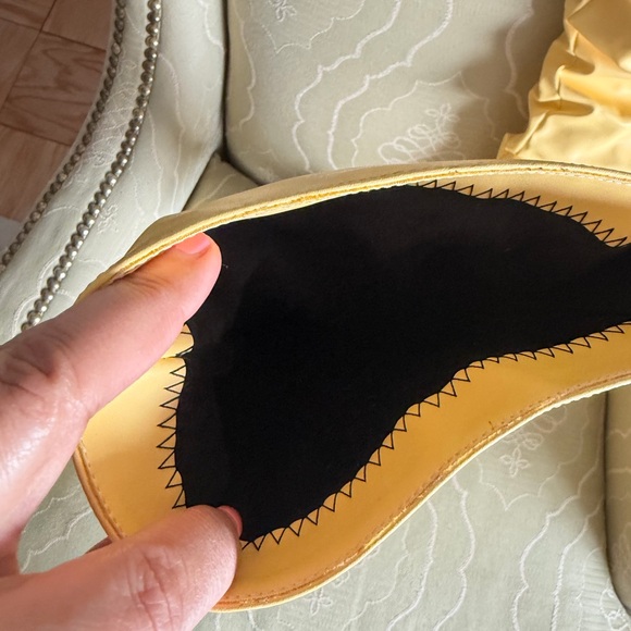 Yellow Slouchy Knee-High Stiletto Boots - Women's Fashion Boot - Picture 3 of 6